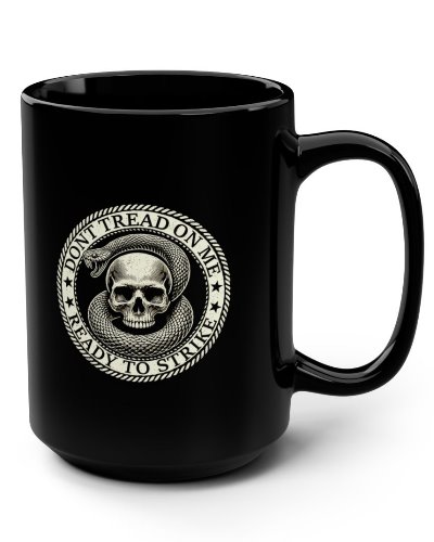 Dont Tread on Me skull and snake coffee mug